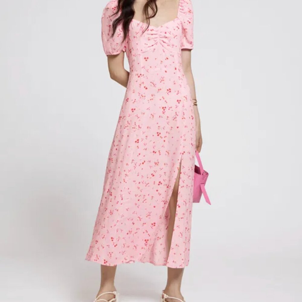 & Other Stories Puff Sleeves Midi Dress